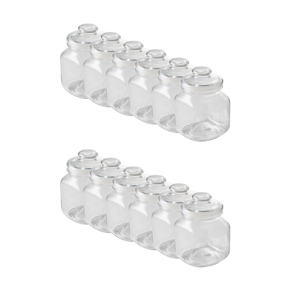 12PK Ecology Riserva Square Kitchen Pantry Jar With Airtight Lid 1.7L