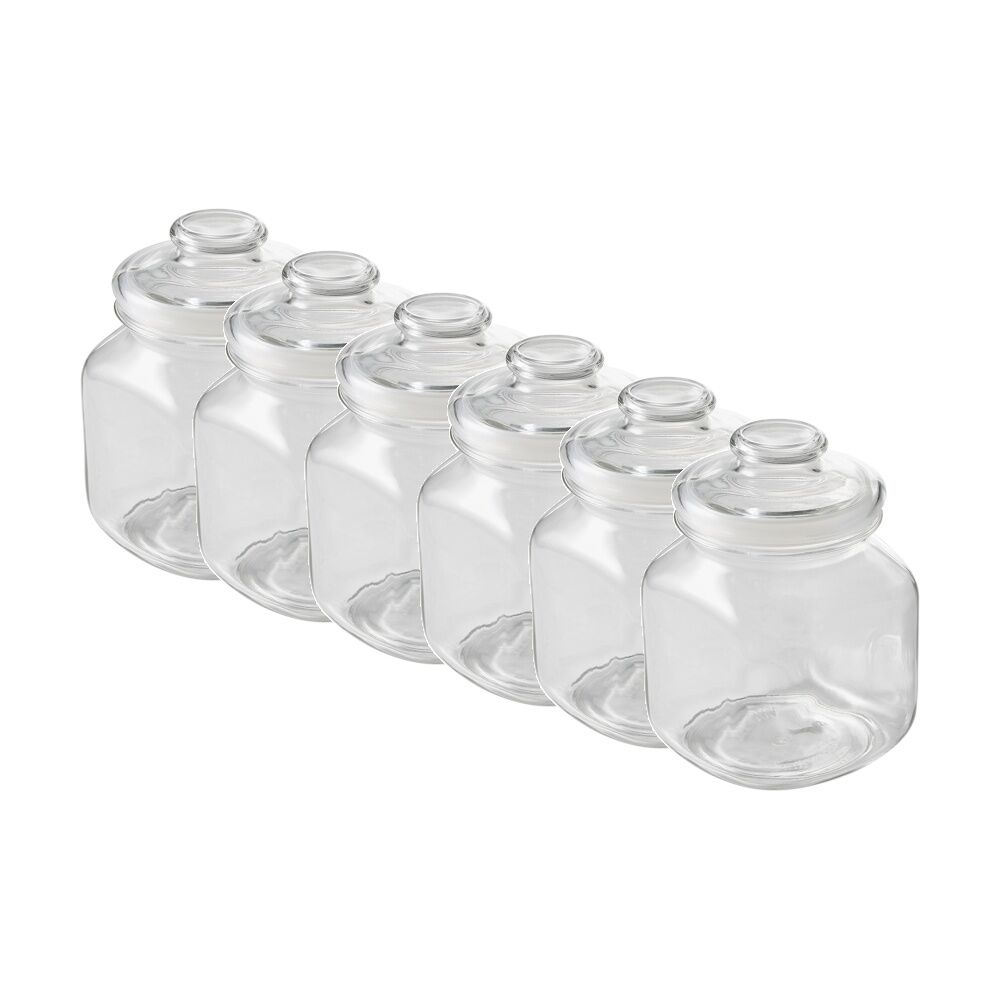 6PK Ecology Riserva Square Kitchen Pantry Jar With Airtight Lid 1.7L