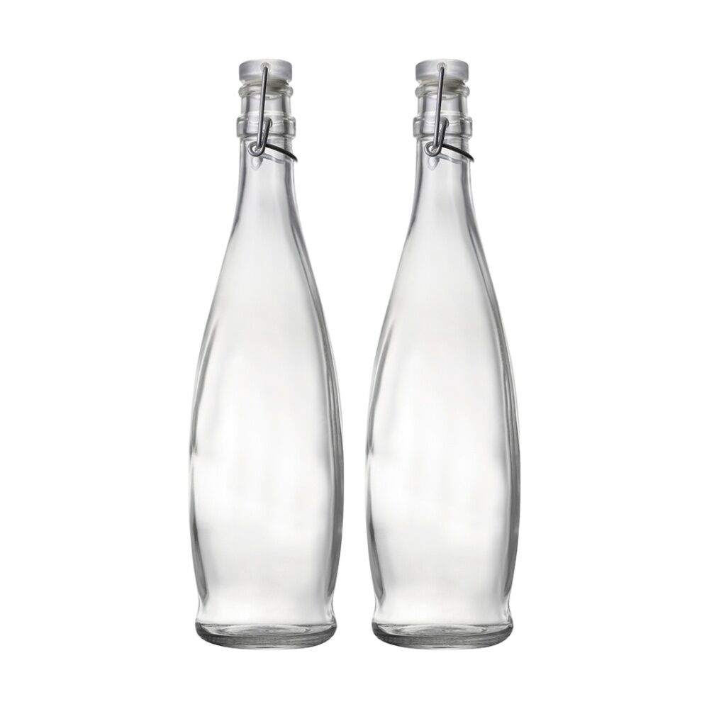2PK Ecology Kitchen Essentials Glassware Water Bottle Glass 33x8cm 1L