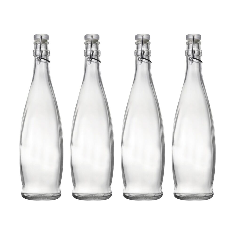 4PK Ecology Kitchen Essentials Glassware Water Bottle Glass 33x8cm 1L