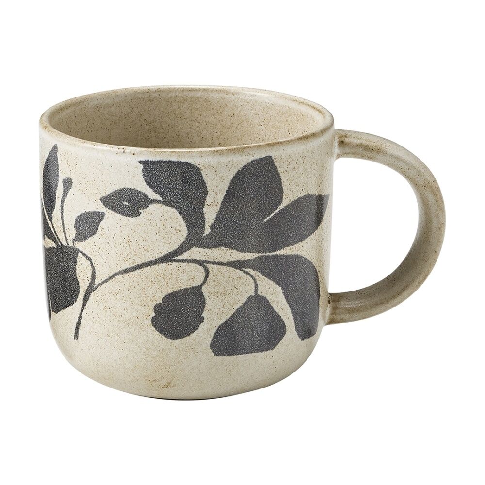 6PK Ecology Floral Silhouettes Cecile Coffee Mug Midnight Charcoal 380ml