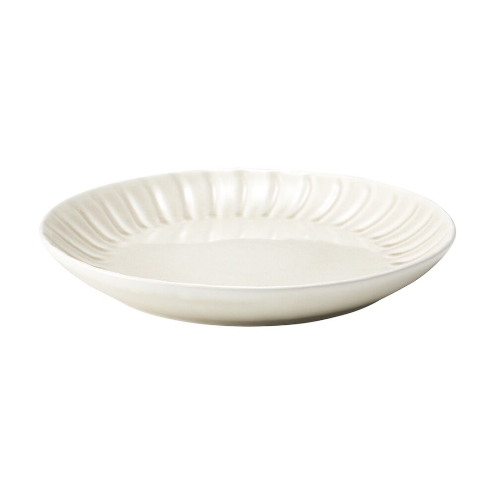 Ecology Ritual Rippled Porcelain Dinner Plate Frost Off White 26.5cm