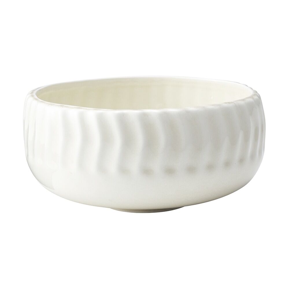 12PK Ecology Ritual Rippled Porcelain Hug Bowl Frost Off White 16.5cm