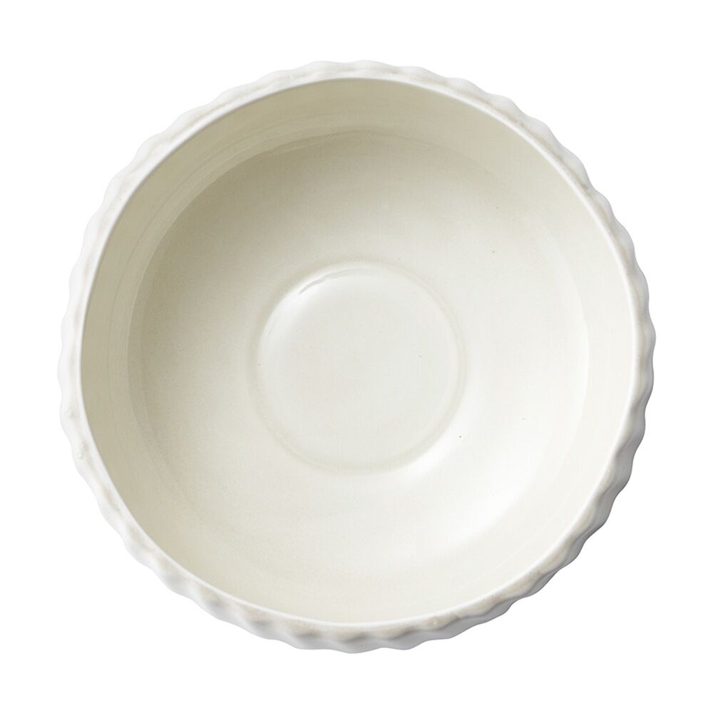 12PK Ecology Ritual Rippled Porcelain Hug Bowl Frost Off White 16.5cm