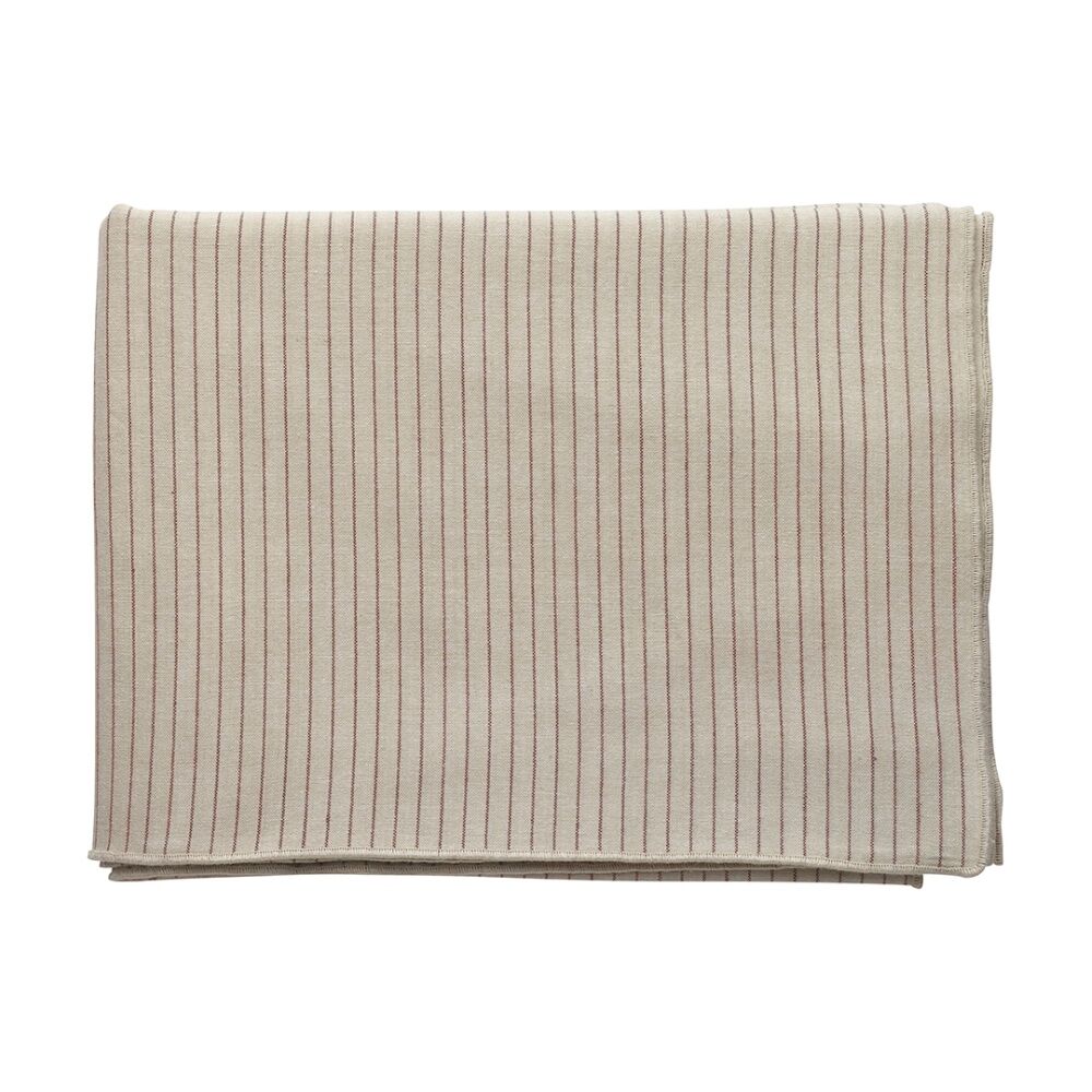 Ecology Tonka 100% Cotton Tablecloth Beige and Red Sienna Stripe 150x240cm