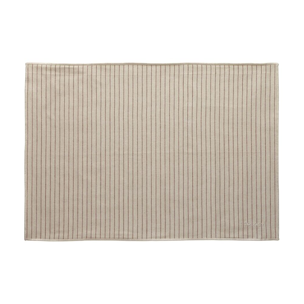 4pc Ecology Beige/Red Striped Dinner Napery Placemats 100% Cotton 53x38cm