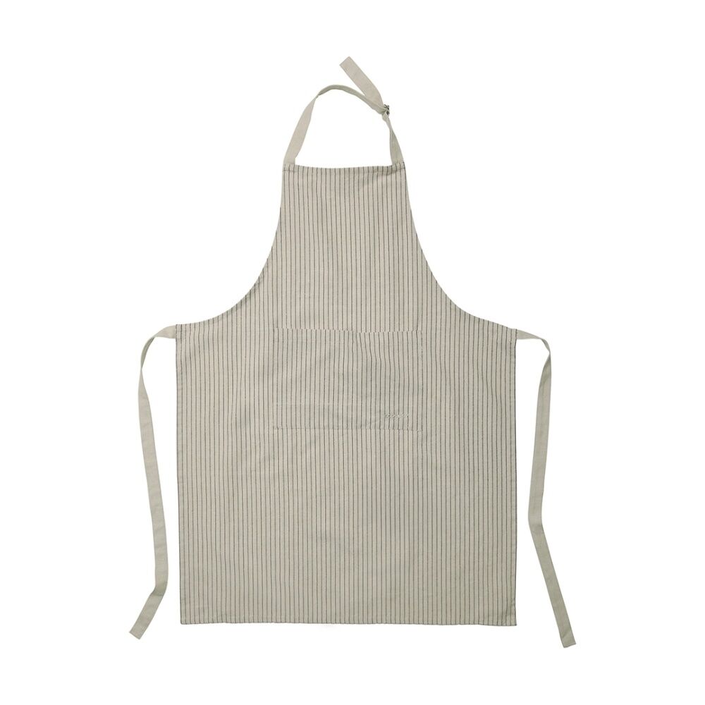 2PK Ecology Tonka 100% Cotton Kitchen Apron Beige & Stone Stripe 70x95cm