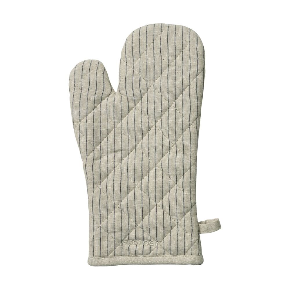 2PK Ecology Tonka 100% Cotton Oven Glove/Mit Biege & Stone Sienna Stripe 32x17cm