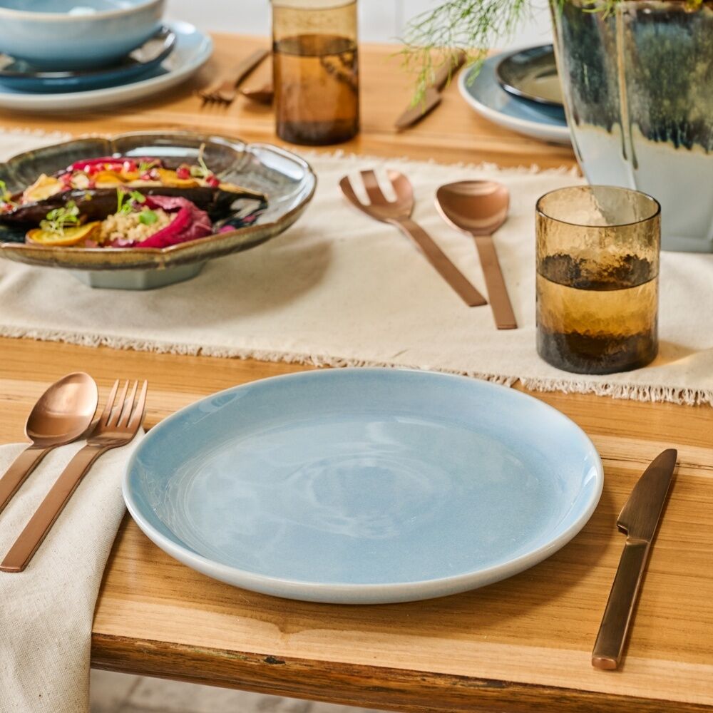 4PK Ecology Element Dinner Plate Sky Light Blue Stoneware 26.5cm