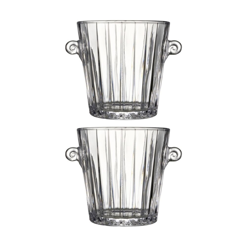 2PK Ecology Lineaire Glass Ice Bucket 1.7L Elegant Barware Accessory