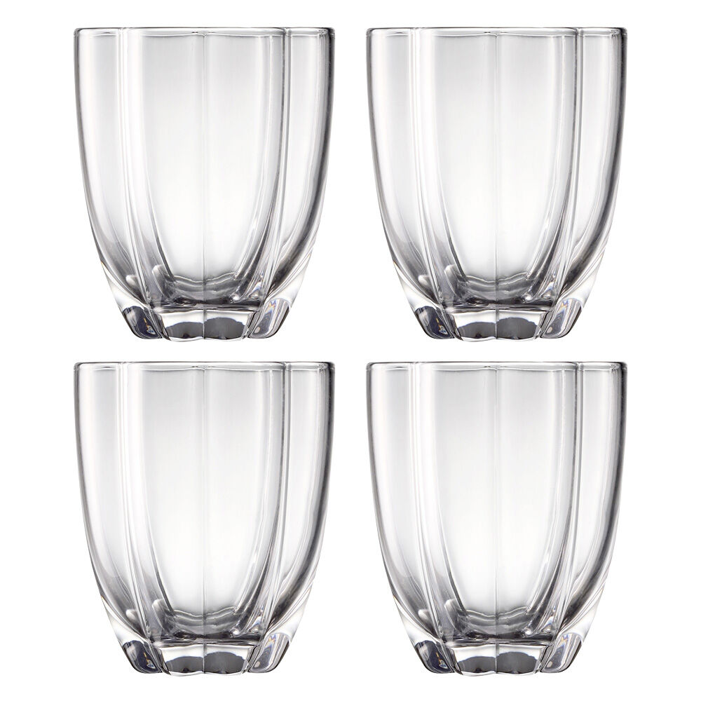4pc Ecology Ellery Glass Tumbler Set Fluted Drink Glassware 320ml
