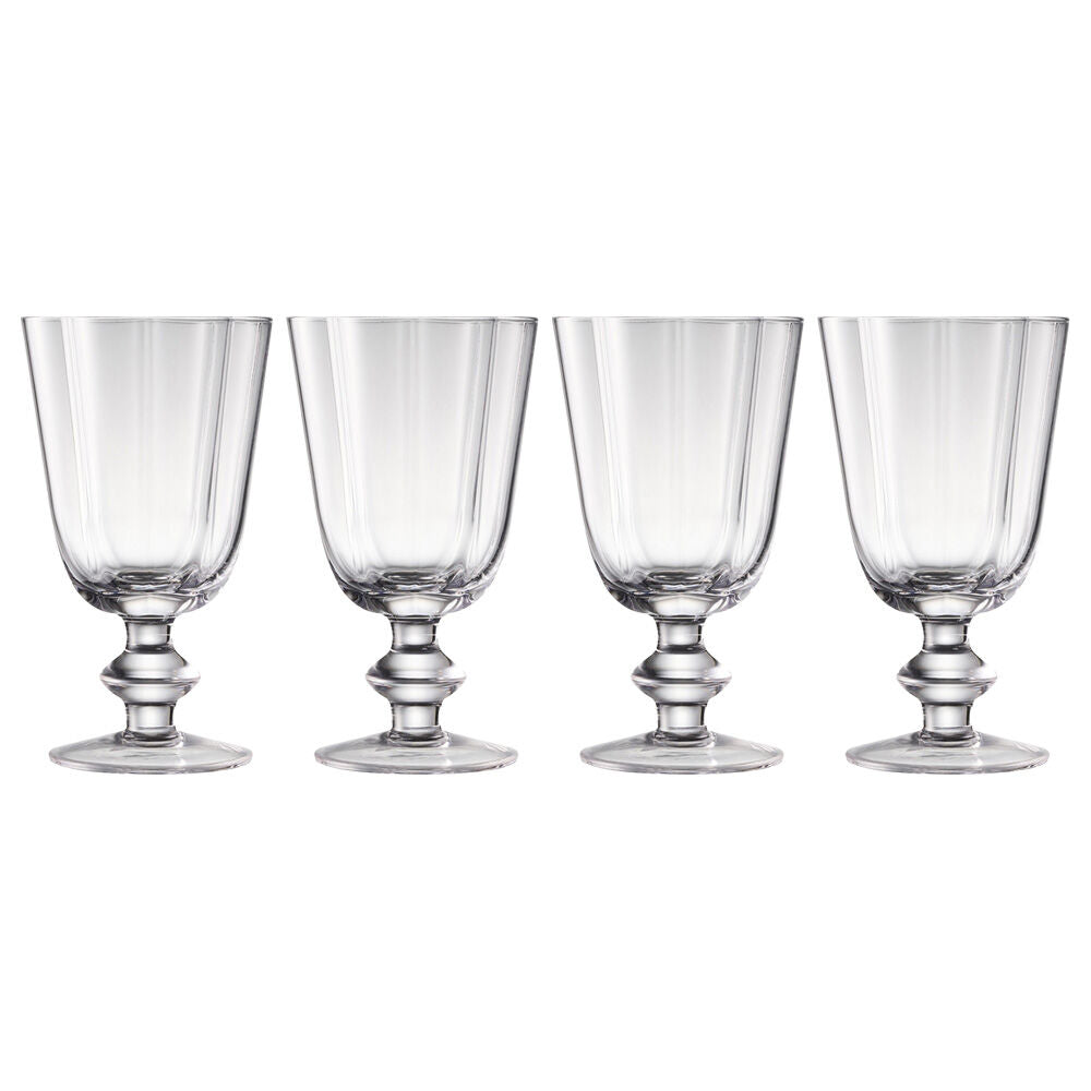 4pc Ecology Ellery Glass Goblet Set Fluted Stemmed Drinkware 300ml