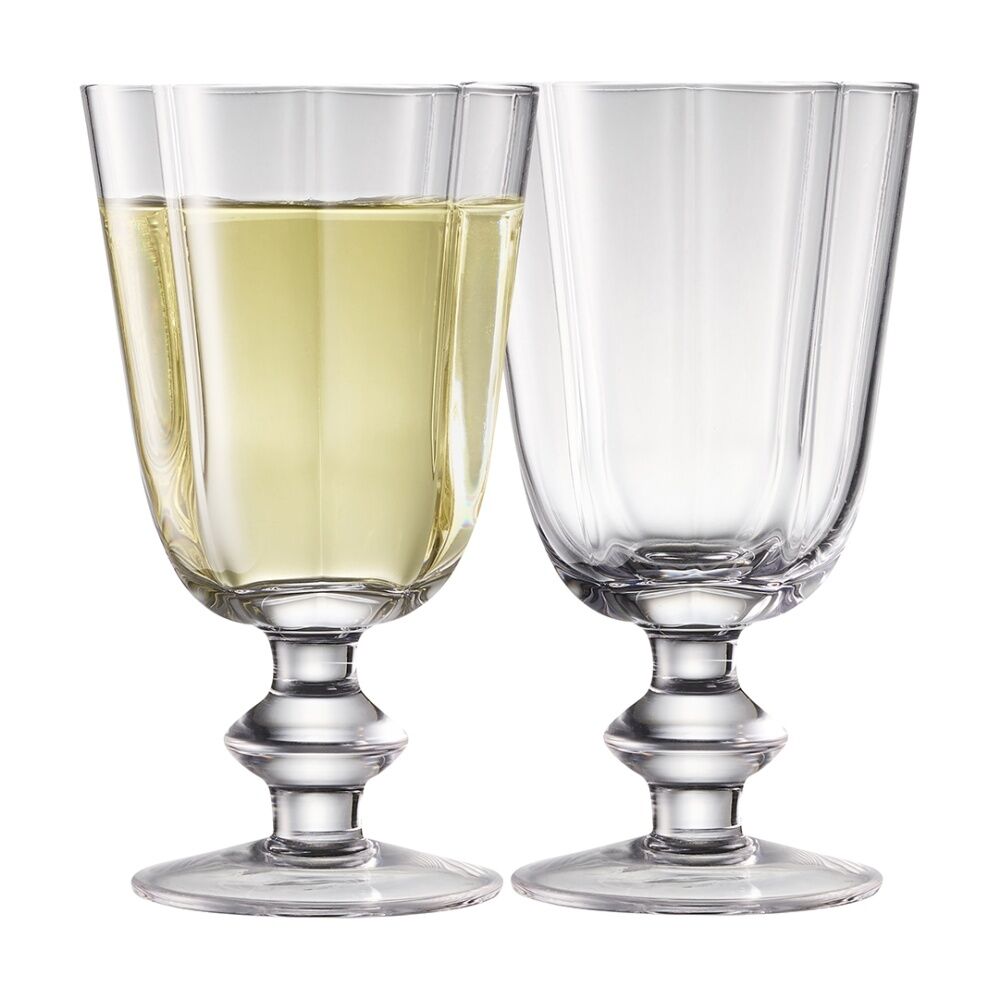 4pc Ecology Ellery Glass Goblet Set Fluted Stemmed Drinkware 300ml