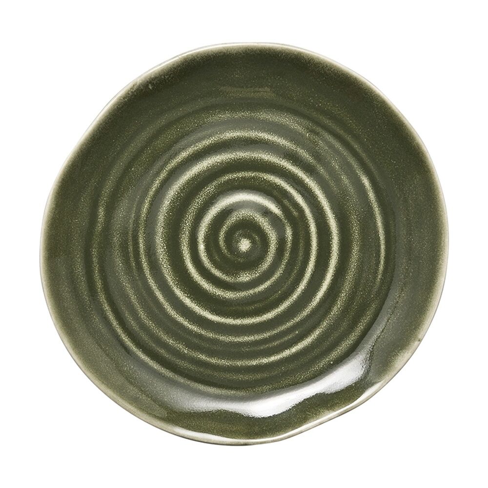 12pc Ecology Ottawa Stoneware Dinner Set Moss Green Textured Dinnerware