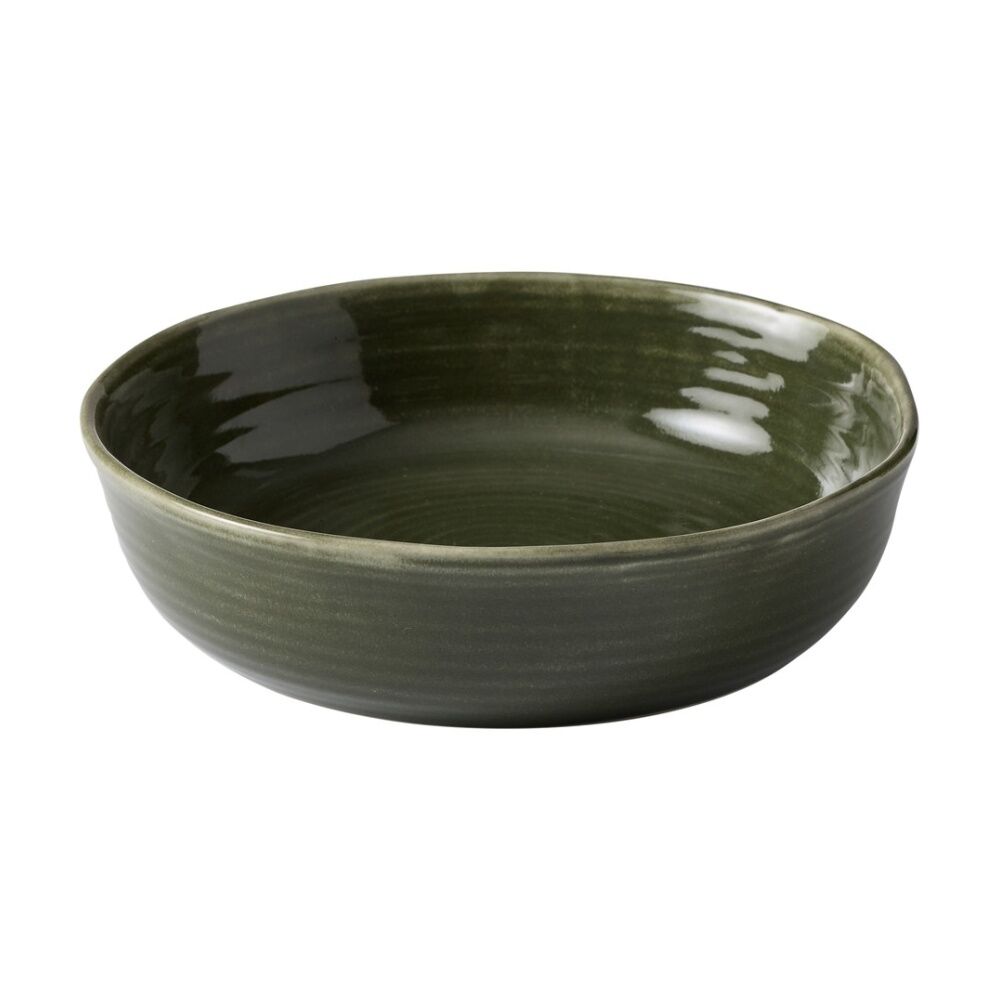 4PK Ecology Ottawa Stoneware Dinner Bowl 22cm Moss Green Rustic Serveware