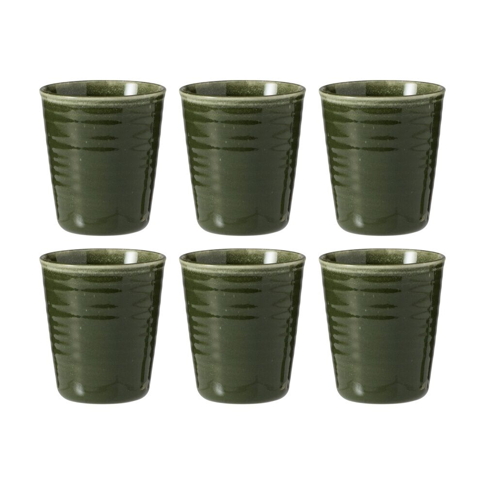 6PK Ecology Ottawa Stoneware Latte Cup Rustic Mug Moss Green 250ml