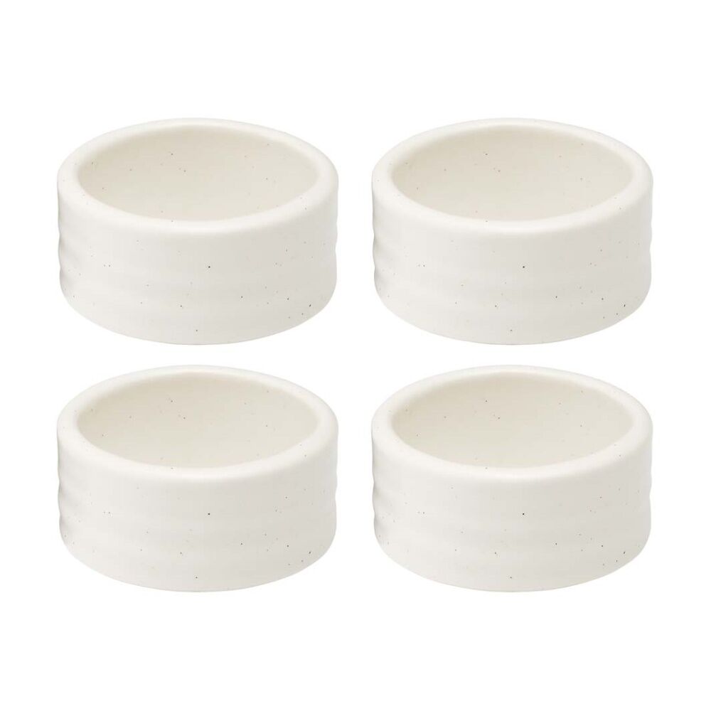 2x 4pc Ecology Ottawa Stoneware Napkin Ring Set Rustic Tableware Calico