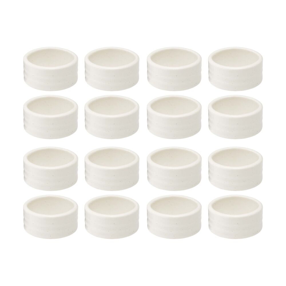 4x 4pc Ecology Ottawa Stoneware Napkin Ring Set Rustic Tableware Calico