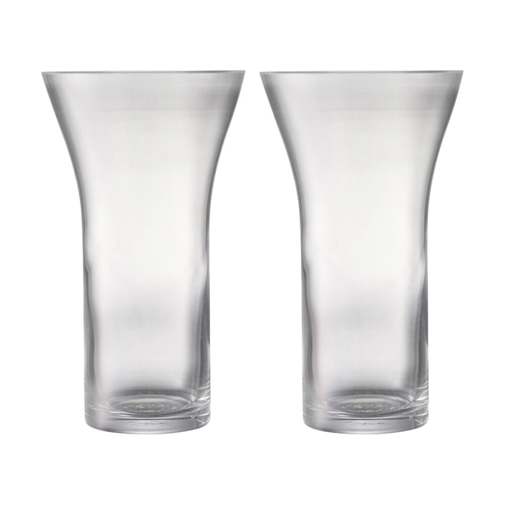 2PK Ecology Fleur Flared Vase Soda Lime Glass Stylish Home Decor 24cm