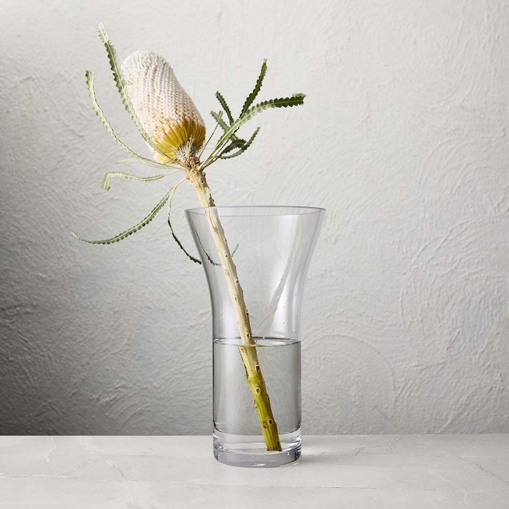 2PK Ecology Fleur Flared Vase Soda Lime Glass Stylish Home Decor 24cm