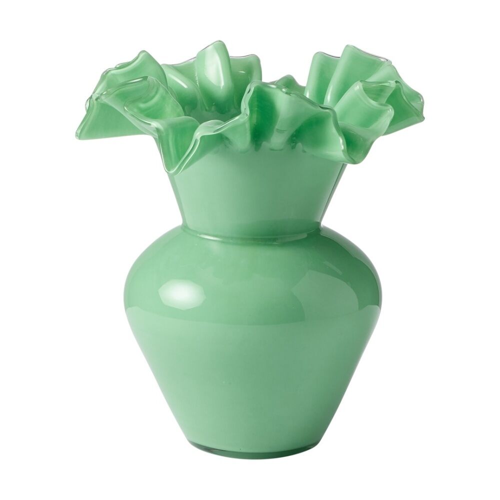 2PK Ecology Tousle Posy Vase Soda Lime Glass Home Decor Celadon 21cm
