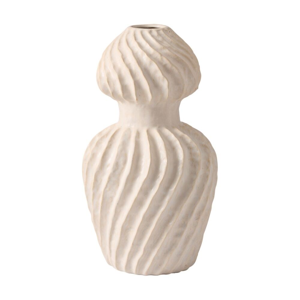 Ecology Husk Ceramic Vase Textured Sculptural Home Decor 19.5x35.8cm