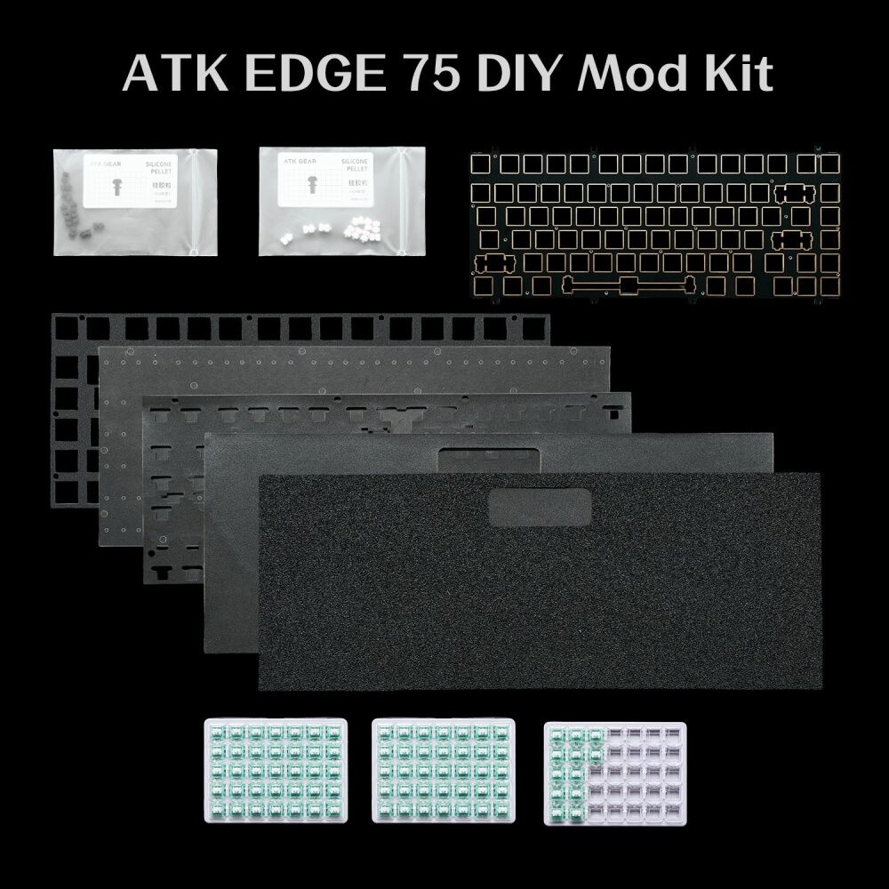 ATK Edge 75 DIY Mod Kit w/ Jade Pro/Sandwich/Socket & Bottom Case Foam Black