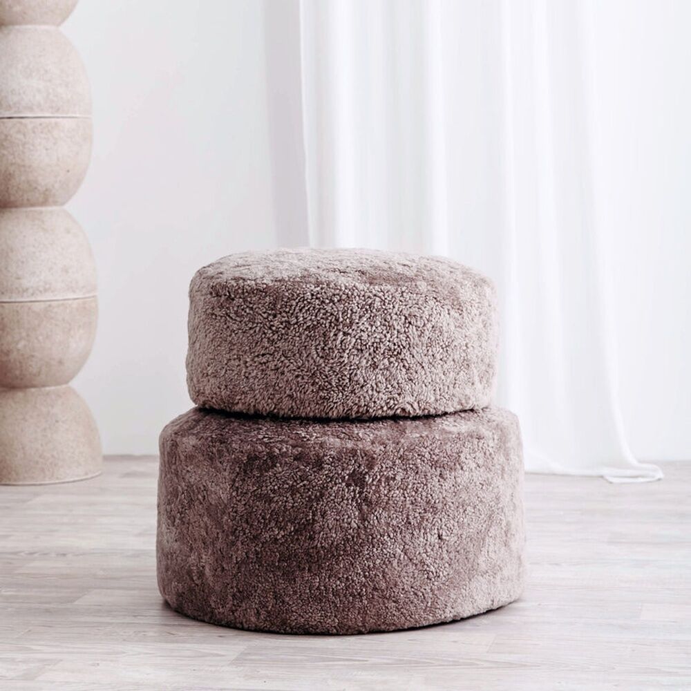Huxford Grove The Jamieson Sheepskin Ottoman Nomad 60x60x30cm