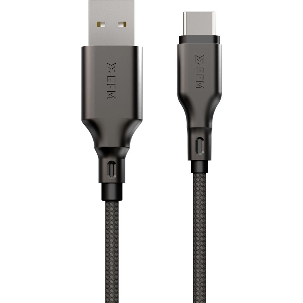 2PK EFM USB-A to USB-C Power Charging Cable W/ Aramid Fibre Reinforcement 1m