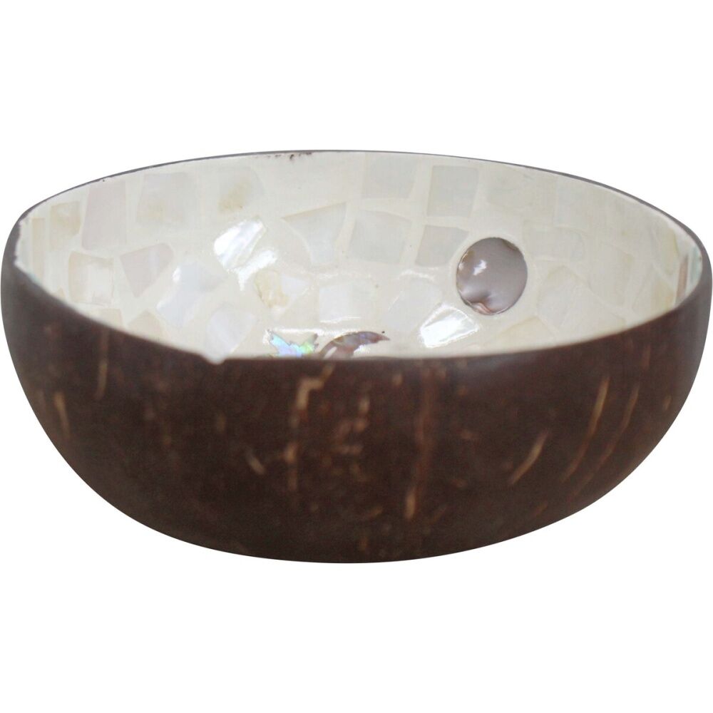 4PK LVD Bali Hi Decorative Round Coconut MOP Trinket/Jewellery Bowl 13x6cm