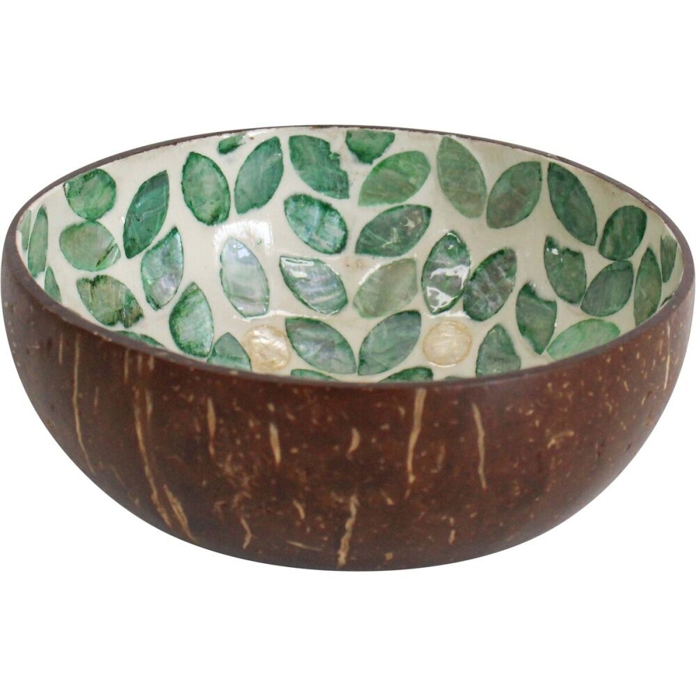 4PK LVD Sacred Flower Round Coconut Capiz Trinket/Jewellery Bowl 13x6cm