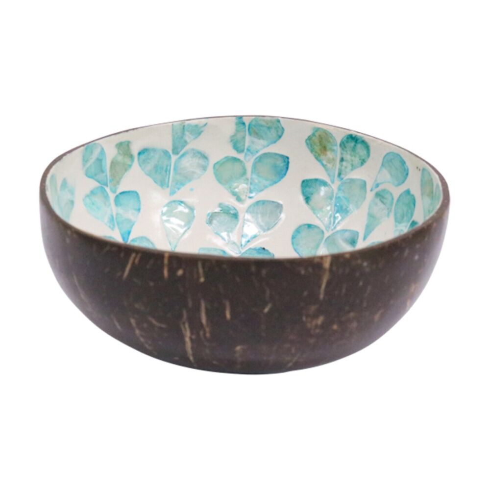 4PK LVD Whale Blue Round Coconut Capiz Trinket/Jewellery Bowl 13x13x6cm