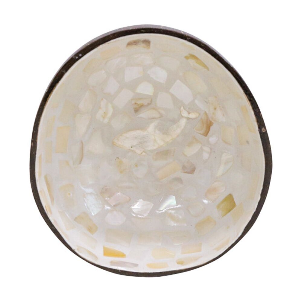 8PK LVD Whale Natural Round Coconut MOP Trinket/Jewellery Bowl 13x13x6cm