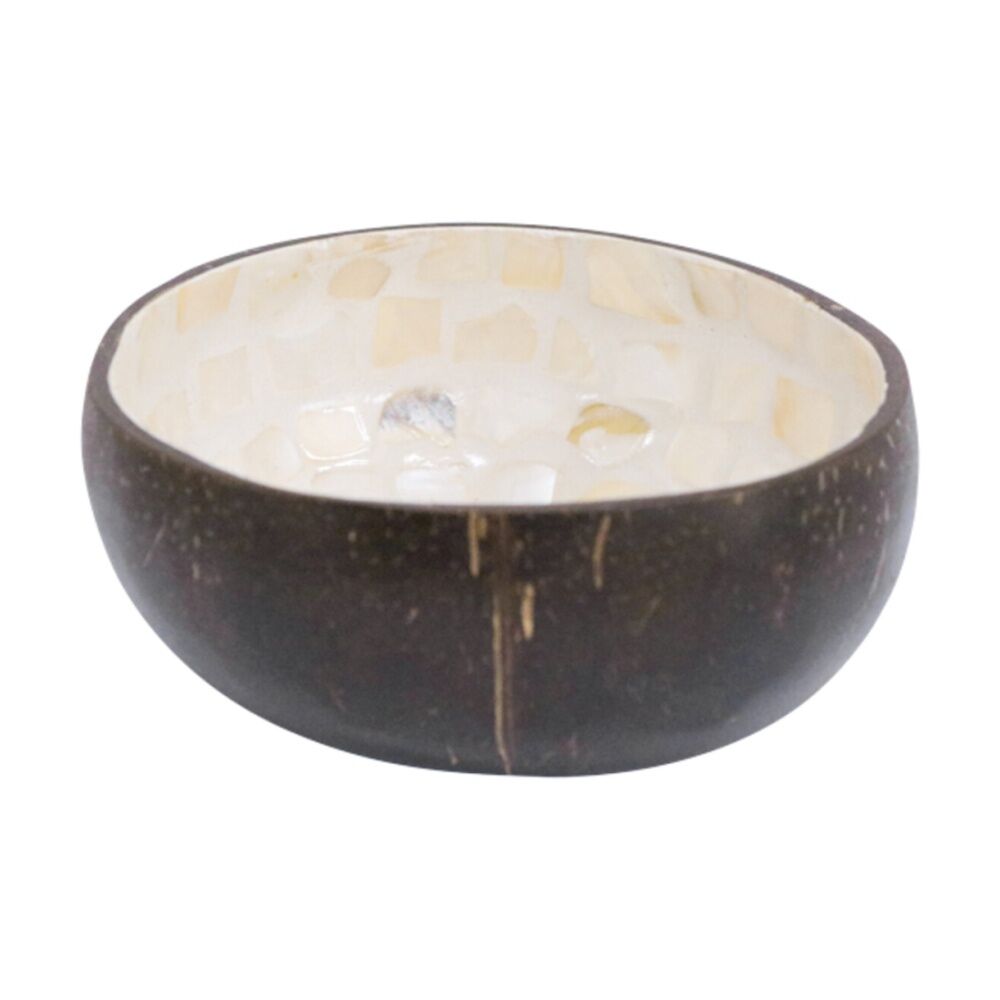 8PK LVD Whale Natural Round Coconut MOP Trinket/Jewellery Bowl 13x13x6cm