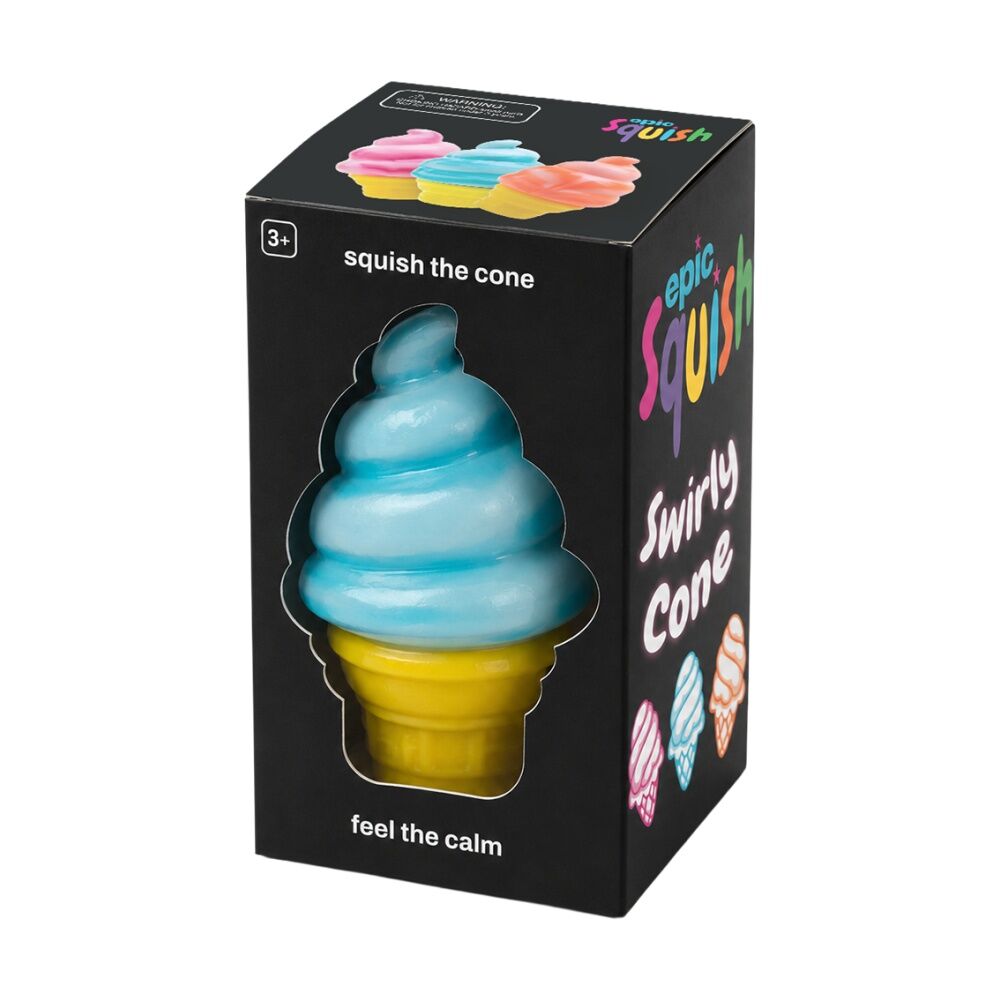 6PK Epic Squish Swirly Cone Assorted Slow Rising Sensory Toy Kids 3y+