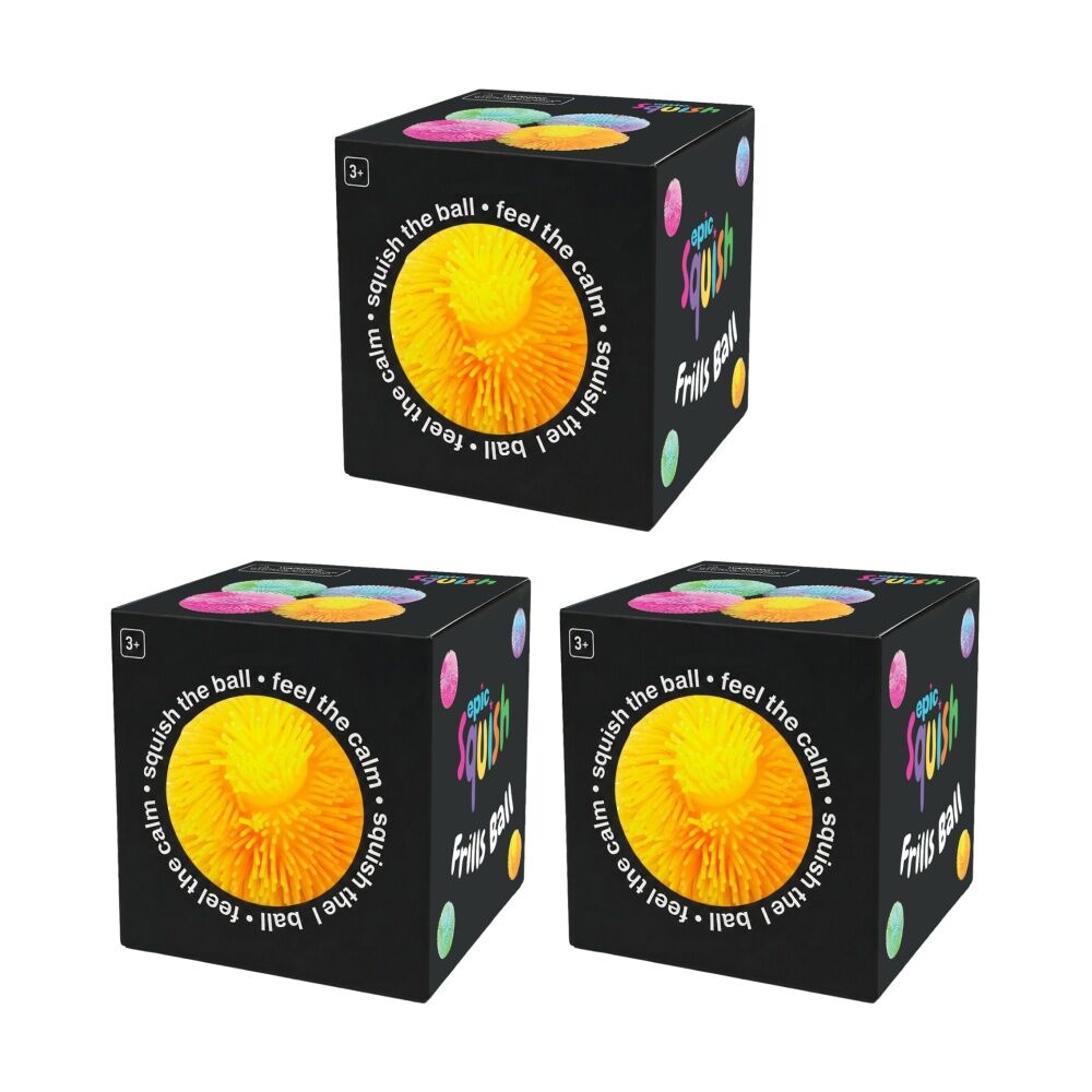 3PK Epic Squish Frills Ball Assorted Soft Textured Sensory Toy Kids 3y+