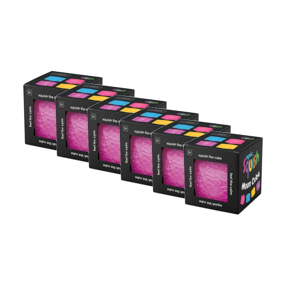 6PK Epic Squish Moon Cube Assorted Soft Slow Rising Sensory Toy Kids 3y+