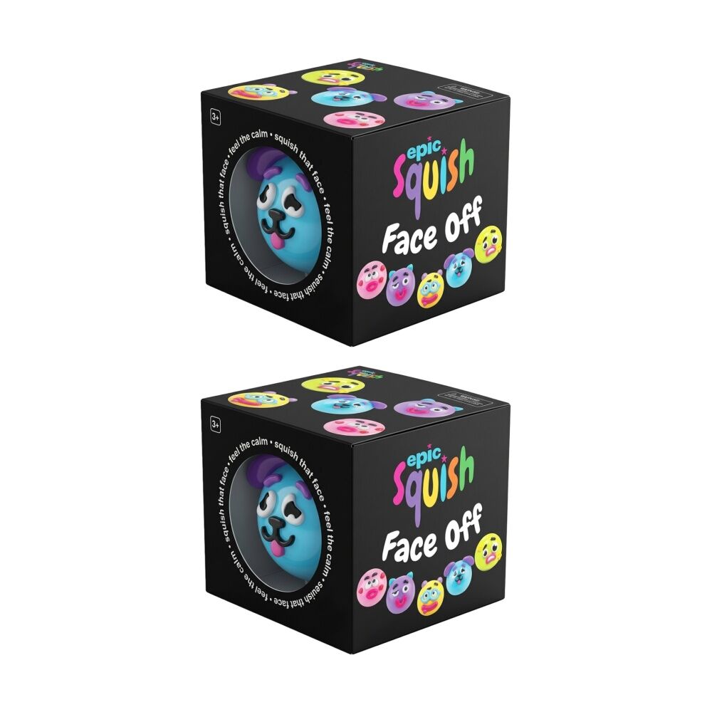 2PK Epic Squish 11.5cm Face Off Assorted Soft Sensory Toy Kids 3y+