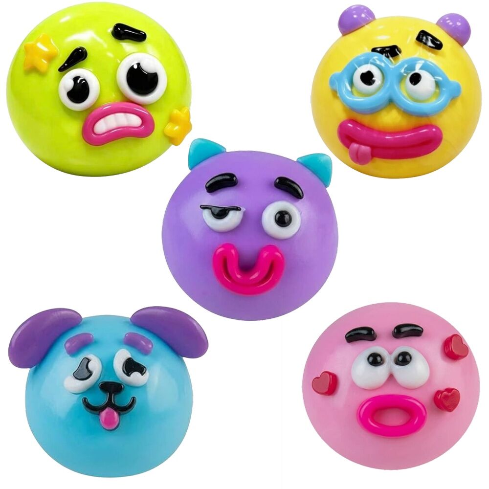 4PK Epic Squish 11.5cm Face Off Assorted Soft Sensory Toy Kids 3y+