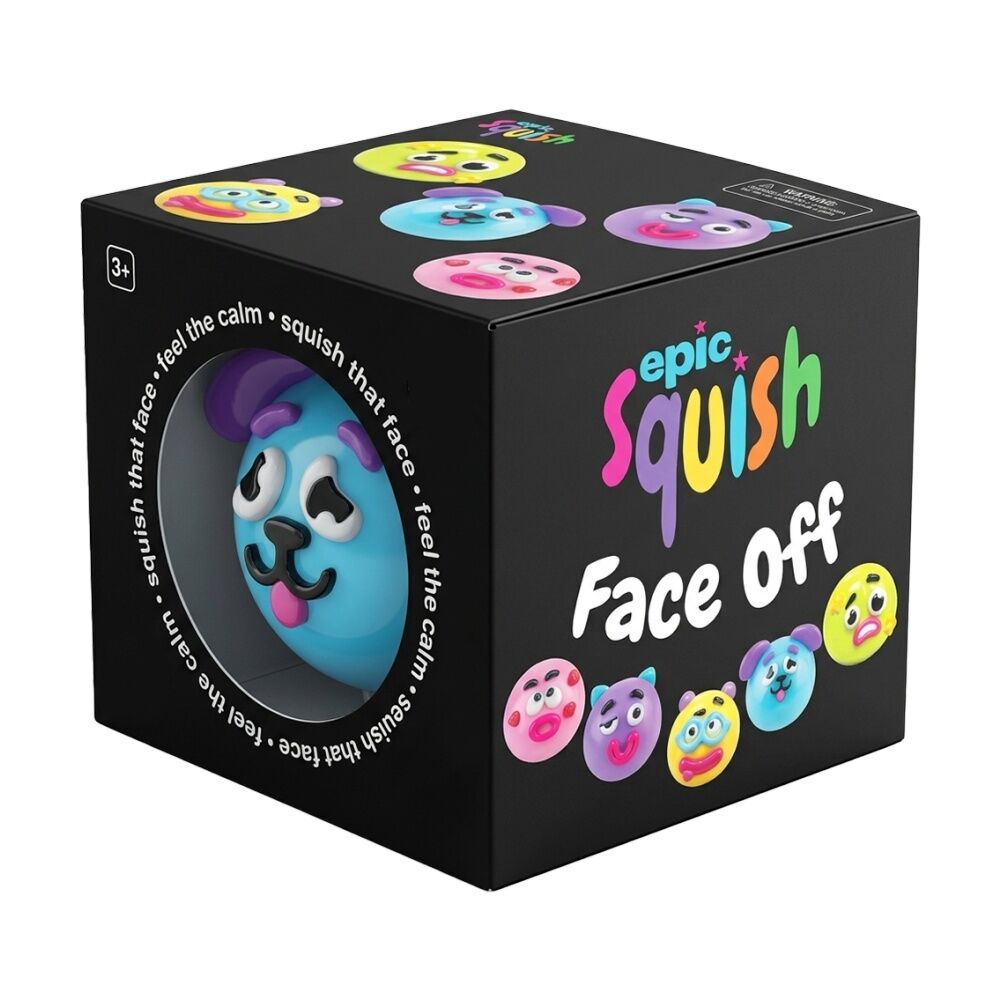 4PK Epic Squish 11.5cm Face Off Assorted Soft Sensory Toy Kids 3y+