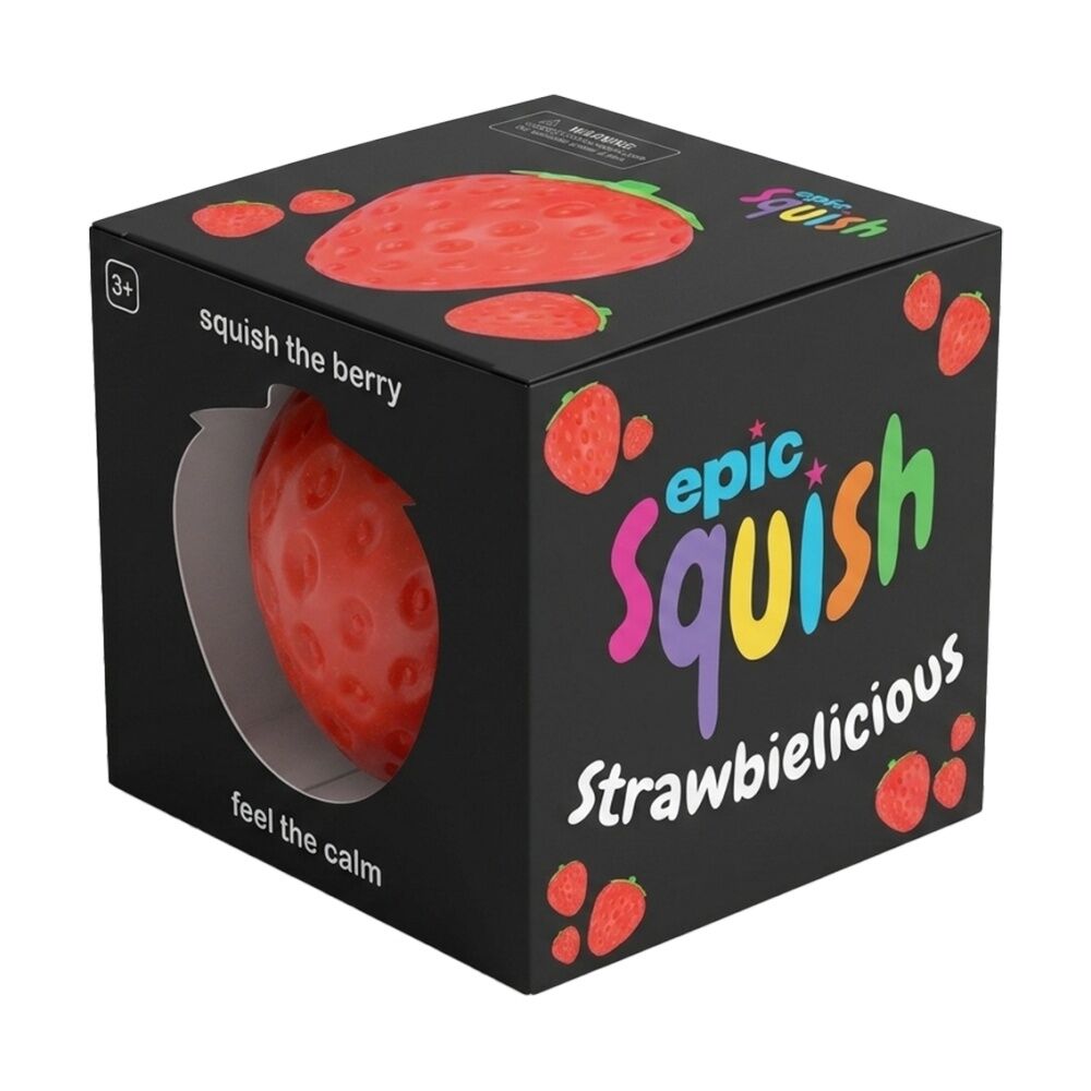 2PK Epic Squish 13cm Strawbielicious Squishy Sensory Toy Kids 3y+