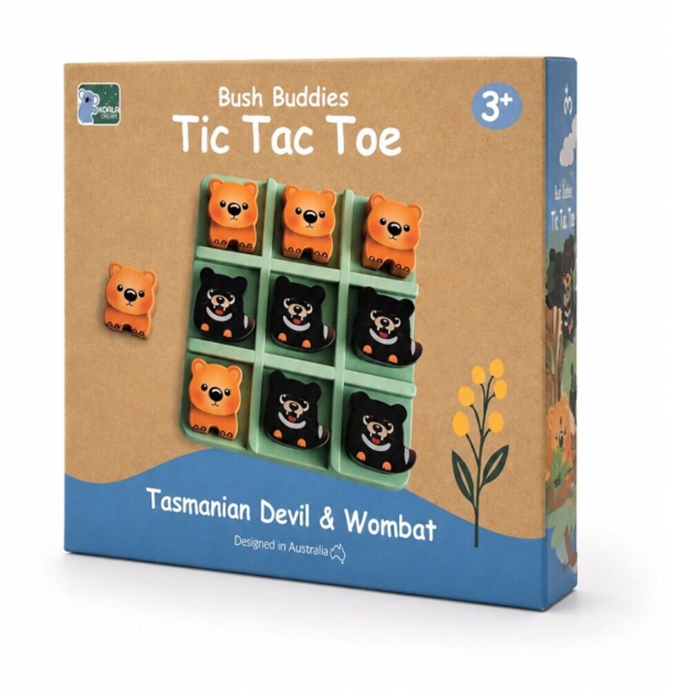 Koala Dream Kids 3y+ Bush Buddies Tic Tac Toe Game Wombat Tawsmania Devil