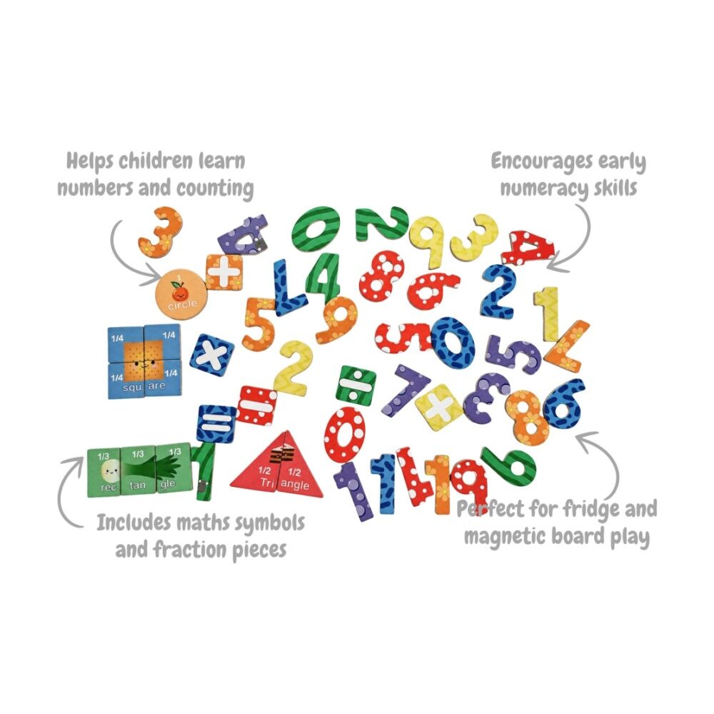 50pc Koala Dream Kids 3y+ Fridge Friends Wooden Numbers & Shapes Magnets