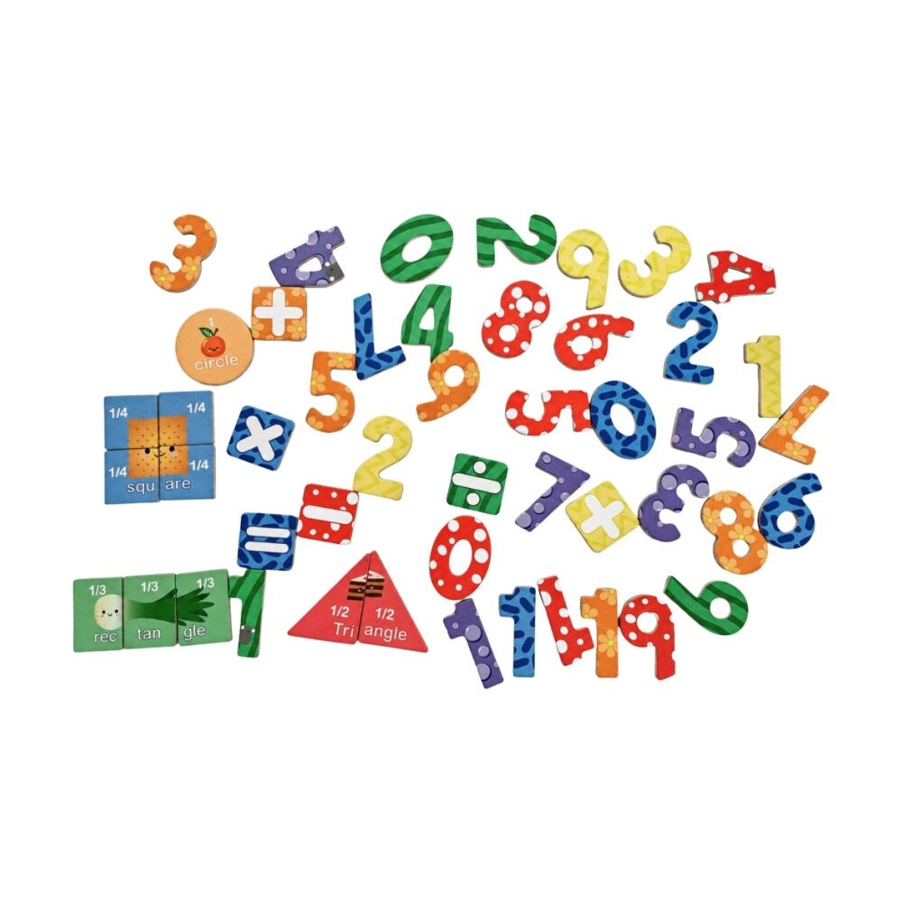 50pc Koala Dream Kids 3y+ Fridge Friends Wooden Numbers & Shapes Magnets