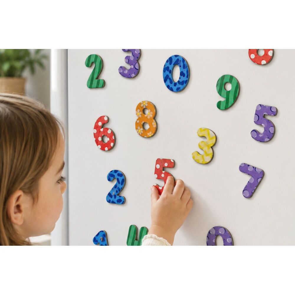 50pc Koala Dream Kids 3y+ Fridge Friends Wooden Numbers & Shapes Magnets