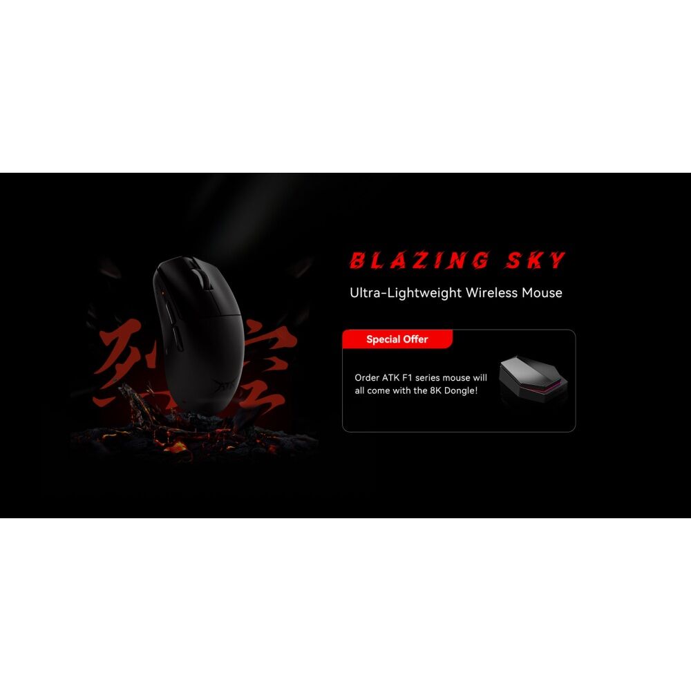 ATK Blazing Sky F1 Extreme Wireless Mouse 118.2x62.4x38.8mm White