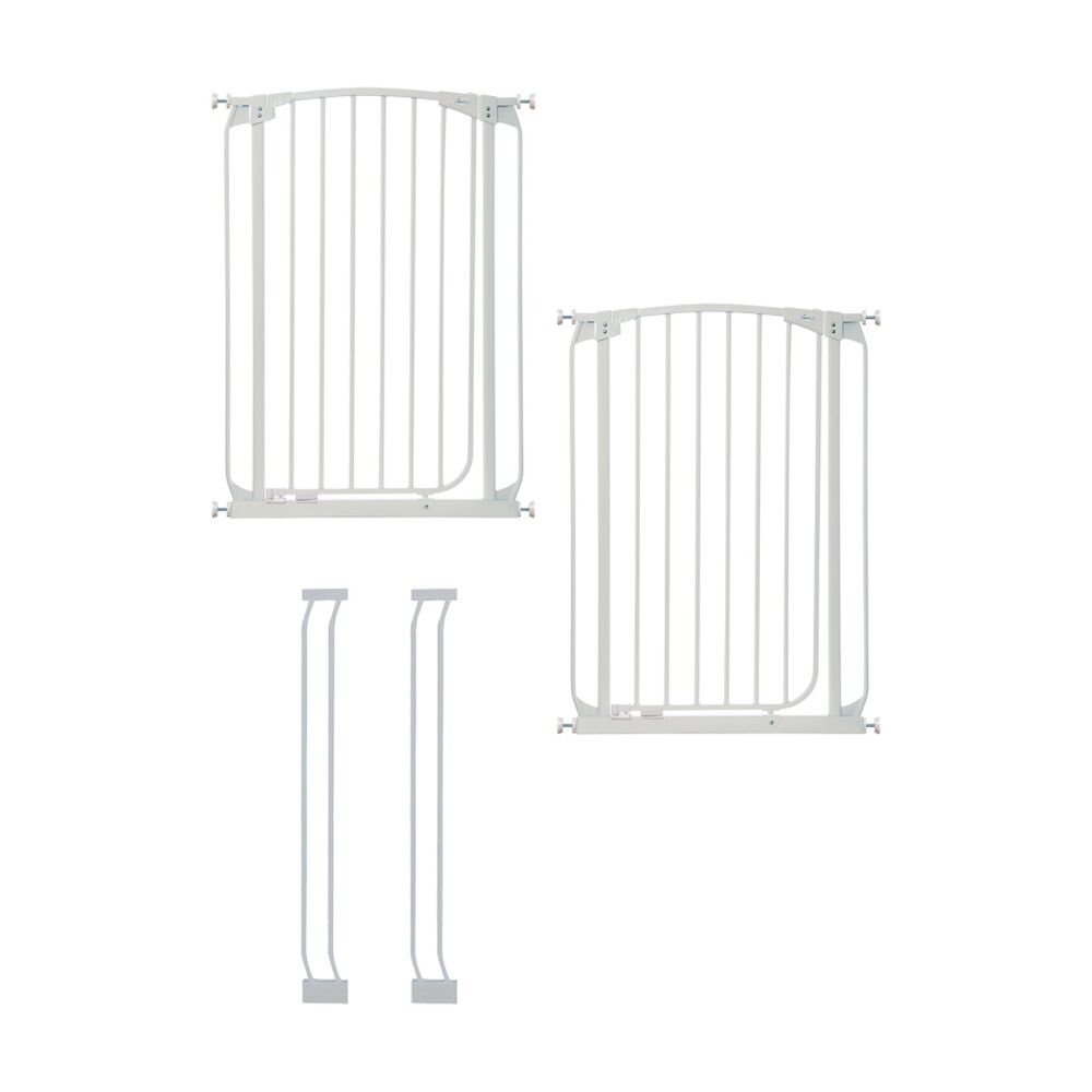 4pc Dreambaby Chelsea Pressure Mounted Tall Baby Safety Gate W/ Extensions White