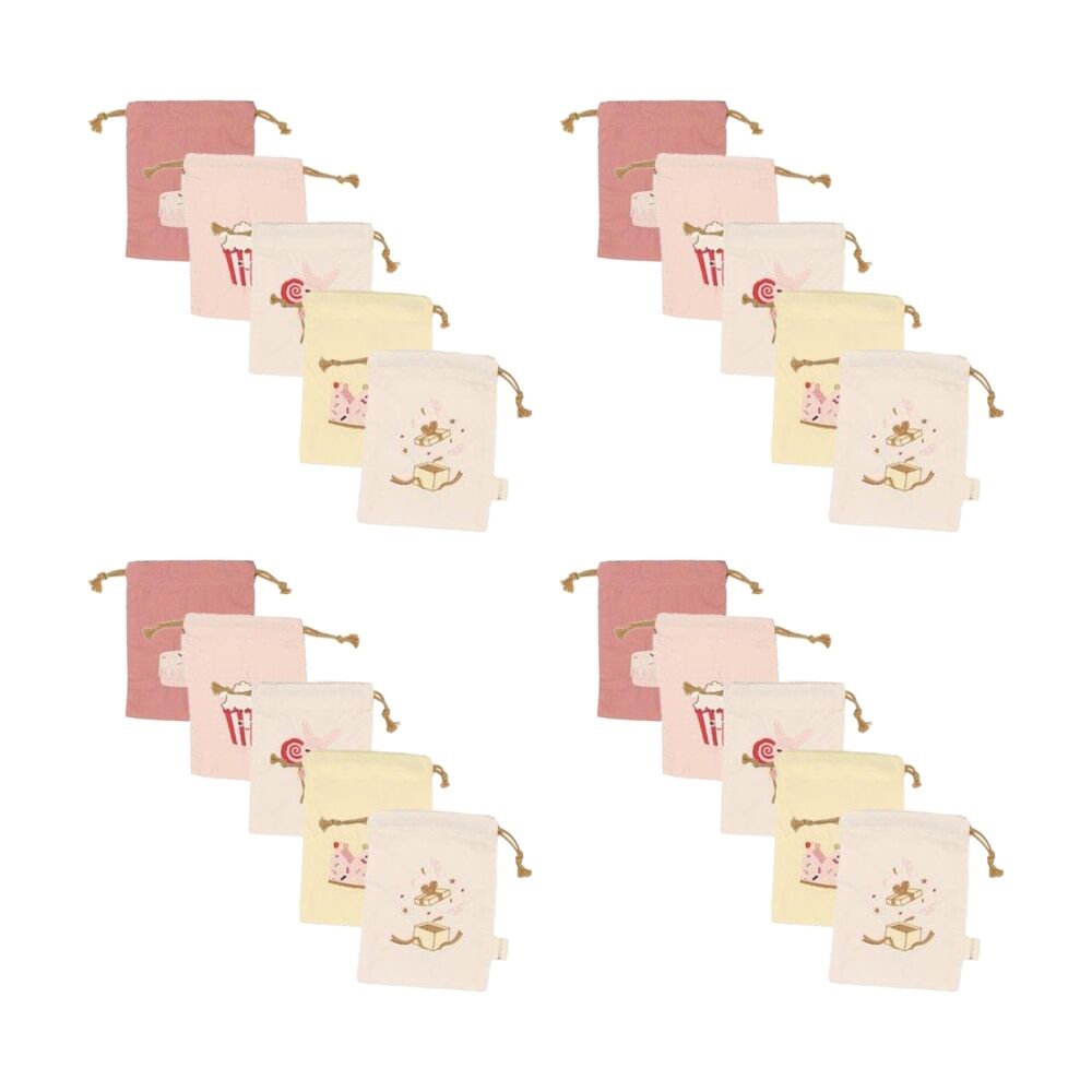 4x 5pc Fabelab Celebration Bag Birthday Mix Cotton Gift Bags Rose