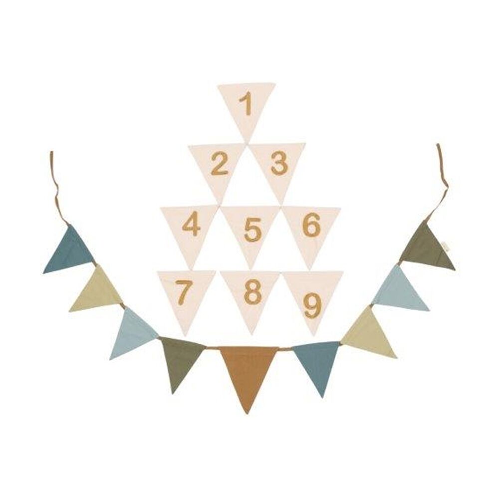 Fabelab Celebration Garland Birthday Mix Cotton Flags Blue 201cm