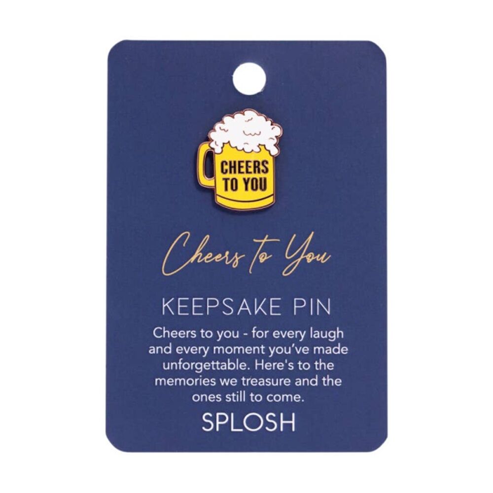 2PK Splosh Father's Day Cheers Keepsake Pin Enamel Heartfelt Rose Gold